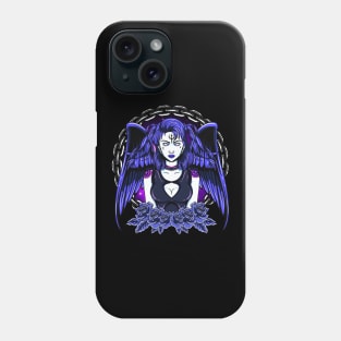 Awesome Gothic Angel Girl Wings & Flowers Phone Case