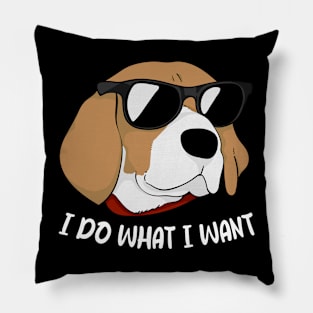 Sniffer's Beagle I Do What I Want Tee for Beagle Enthusiasts Pillow