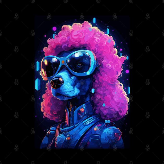 Cyberpunk Poodle Dog Pink Hair Futuristic by Art-Jiyuu