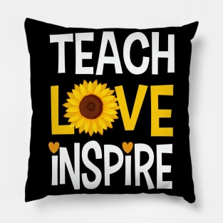 Teach Love Inspire Sunflower Gift Pillow