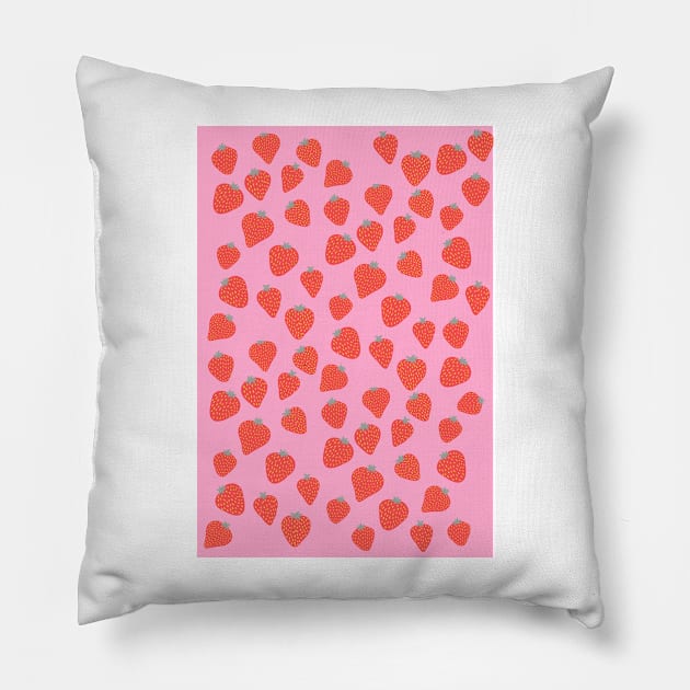 Strawberry Fields Pillow by missannagray