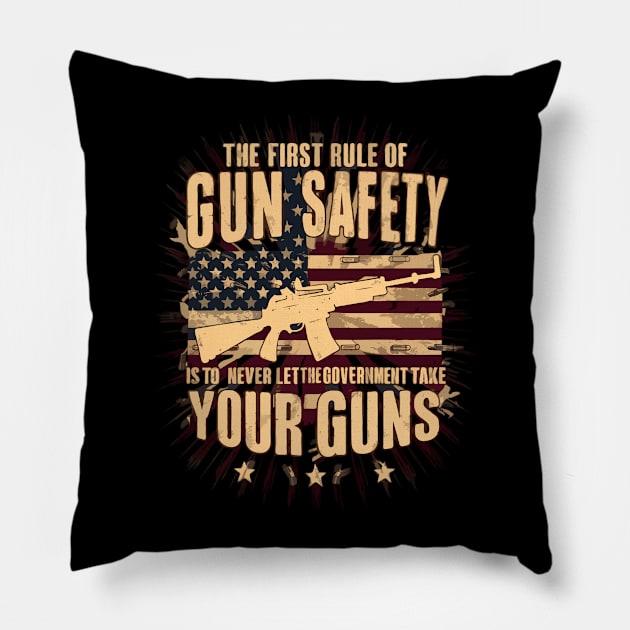 2nd Amendment Gun Safety Gun Rights Supporters Pillow by TopTees