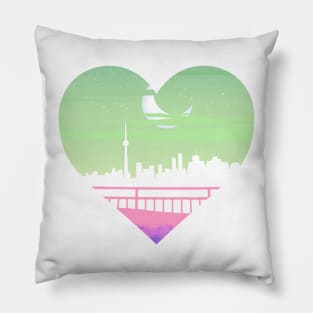 Genderfae night cityscape subtle heart Pillow