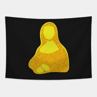 Pop Minimal Lemon Yellow Mona Lisa Tapestry