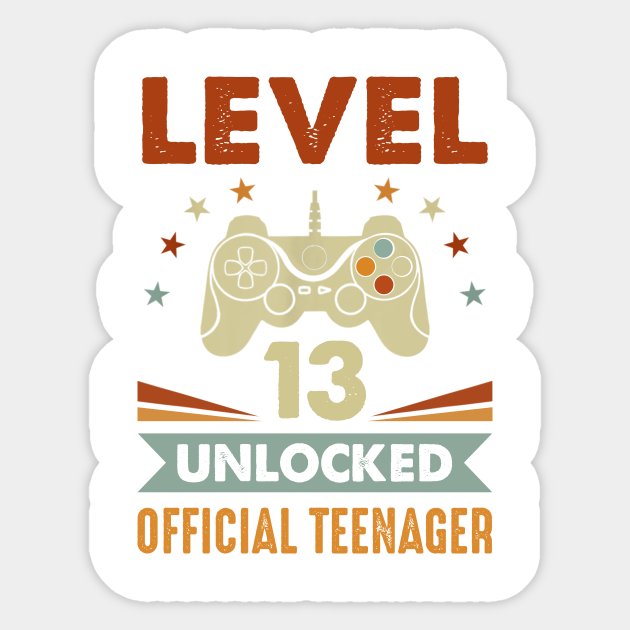 Level 13 Unlocked Official Teenager 13th Birthday 13 Years Old Gift Shirt Funny Birthday Gift Level 13 Unlocked Official Teenager 13t Pegatina Teepublic Mx