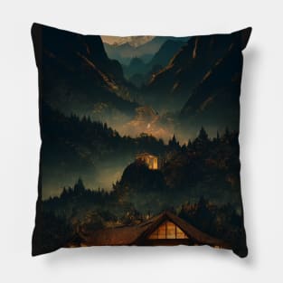 The Last Homely House at Dusk - Fantasy Pillow