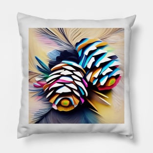 Colorful Pine Cone Abstract Pillow
