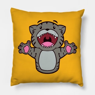 Happy Tiger (Gray) Pillow