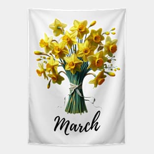 Daffodil Flower Shirt, March Birth Month, Vintage Watercolor Floral Tshirt, Mothers Day Gift, Boho Garden Tee, Cottagecore Flower TShirt Tapestry