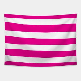 Uneven Stripes in Magenta and White Tapestry