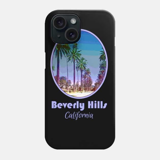 Beverly Hills, California, glamor, glitz, retro palm tree design Phone Case by jdunster