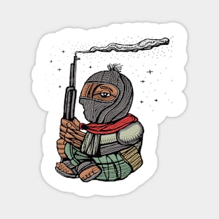 Zapatist rebel mexican soldier illustration Magnet