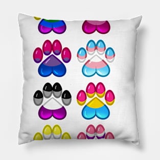 LGBTQ+ Pride Heart Paws Pillow