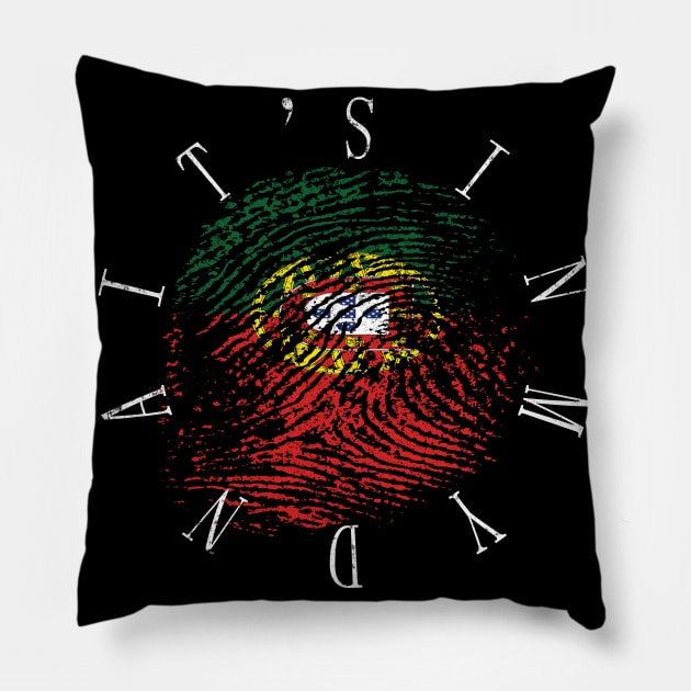 It's In My Dna Portugal Vintage Portuguese Flag Gift Pillow by Grabitees