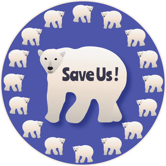 Save Us!  Polar Bear Awareness Design Kids T-Shirt by Davey's Designs