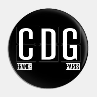 CDG- Paris France Airport Code Souvenir or Gift Shirt Pin