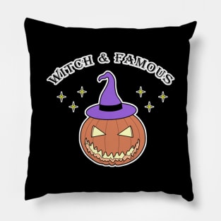 Trick or Treat Pumpkin Witch Hat Stars Pillow