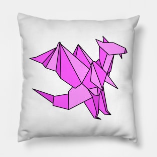 Pink origami dragon Pillow