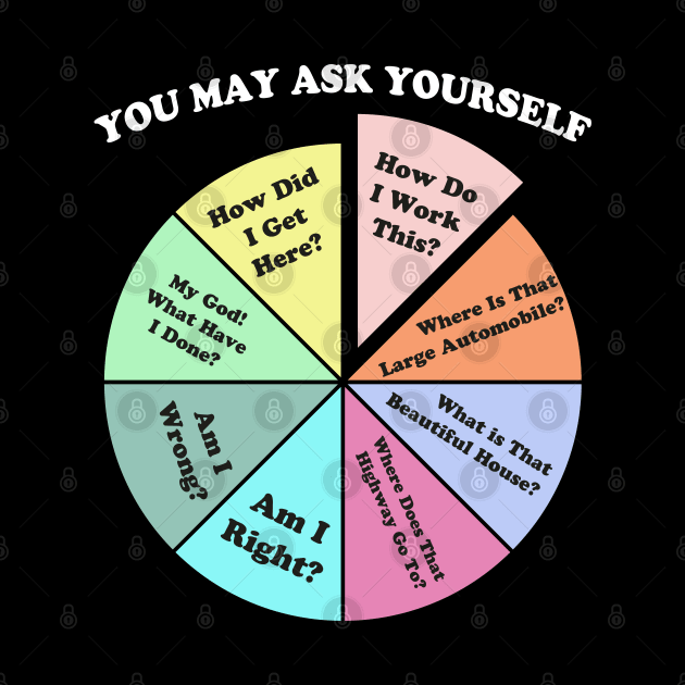 You May Ask Yourself Classic 80's Pop Music Retro Pie Chart by Nrsucapr