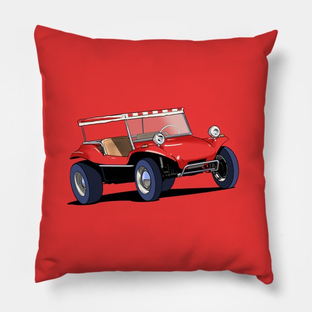 Baja Beach Buggy in Red Pillow by Webazoot