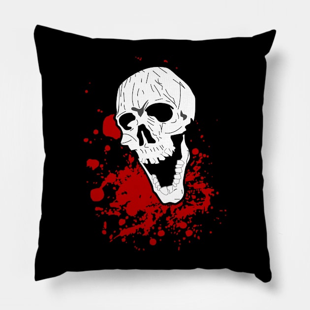 Skull Spatter Pillow by Dead Is Not The End