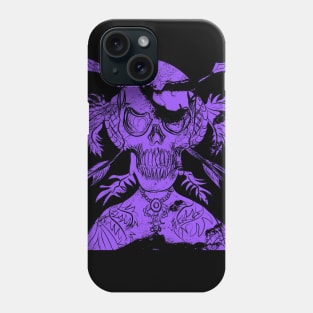 purple skull Phone Case