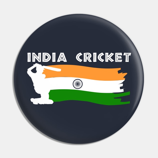 India Cricket With Indian Flag Pin by BraaiNinja