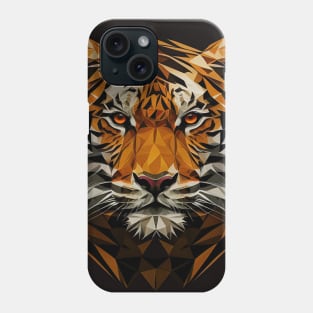 Triangle tiger - Abstract polygon animal face staring Phone Case