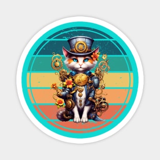 Steampunk Calico Kitty Magnet