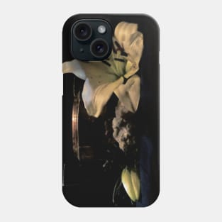 Silver, Stones, and Lilies  - Baroque Inspired Dark Still Life Photo Phone Case