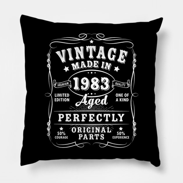 Vintage 40th Birthday Decorations Funny 1983 40 Birthday Pillow by Winter Magical Forest