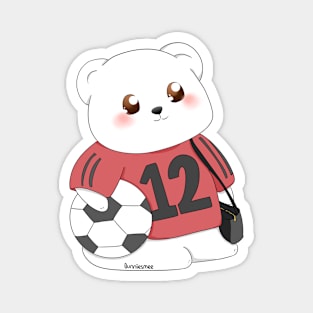 Papi Bear Loves Soccer | Bunniesmee Magnet