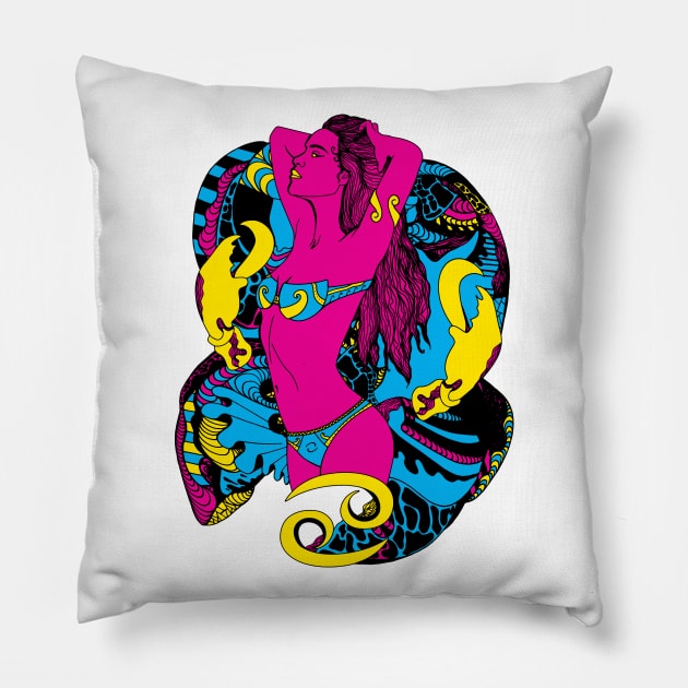 CMYK Cancer Beauty Pillow by kenallouis