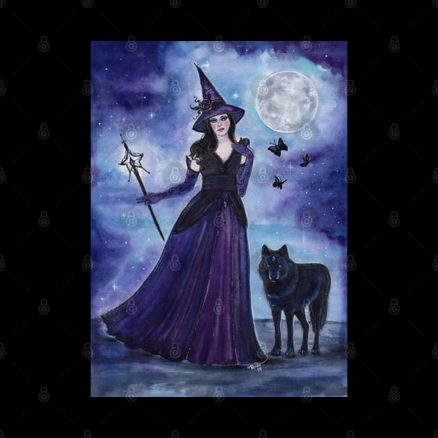Witch and black wolf by Renee Lavoie by ReneeLLavoie