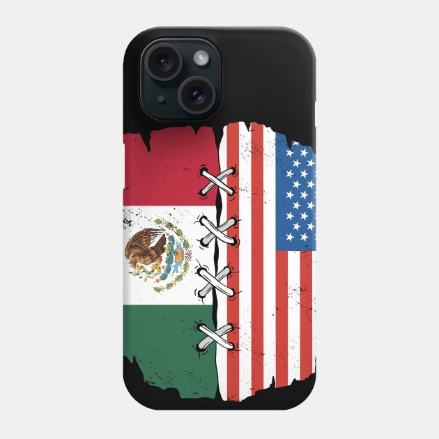 Proud Mexican American Heritage // Mexico & USA Flags Phone Case by Now Boarding