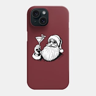 Santa Drinking a Holiday Martini Phone Case