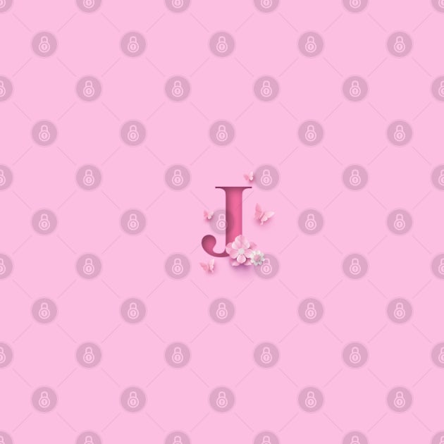 J Letter Personalized, Pink Minimal Cute Design, Birthday Gift, Christmas Gift by PRINTPOSE