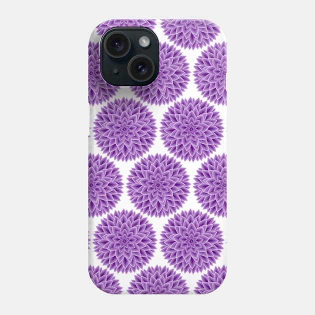 Purple Dahlia Floral Pattern Phone Case by Designoholic