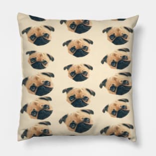 1980s cute Pug Lover kawaii pattern puppy pugs Pillow