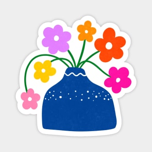 Flowers in a Vase Cute Bold Colors Magnet