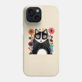 Cat with flowers Phone Case