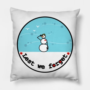 Frosty the Snowman on Remembrance Day Pillow