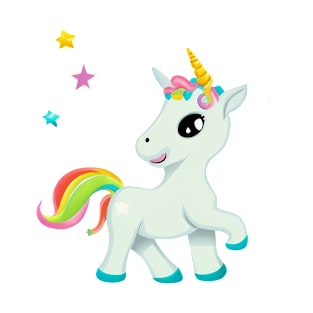 Cute cartoon unicorn with stars T-Shirt