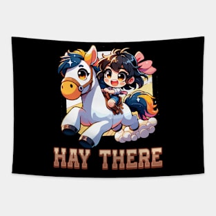 Hay There I Equestrian Pony Horse Lover Tapestry