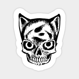 cat skull king pet cemetery classic kitty design evil cute cat happy death Magnet