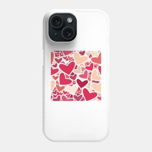 Colorful pattern with hearts Phone Case