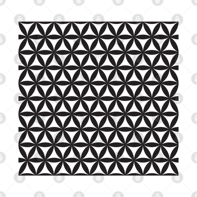 Black and white Seed of life pattern by kallyfactory