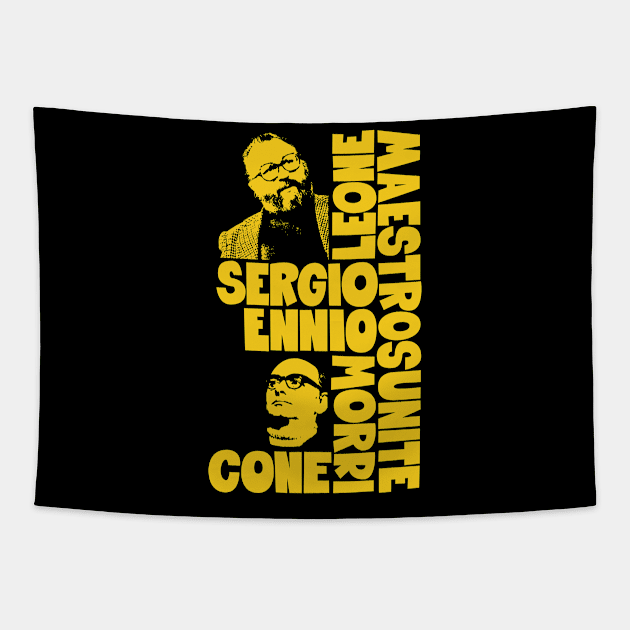 Sergio Leone and Enio Morricone - Maestros Unite Tapestry by Boogosh