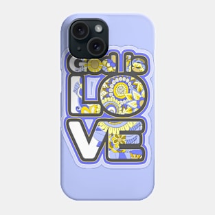 God is Love Blue Floral Phone Case