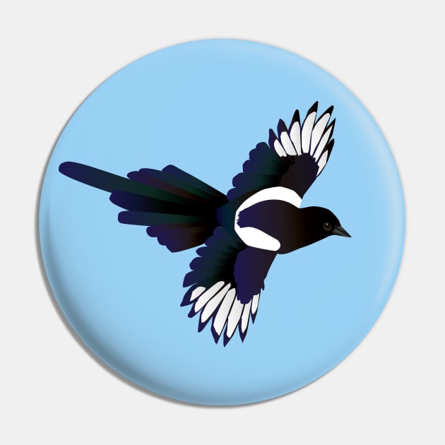 Flying magpie digital illustration Pin by Bwiselizzy